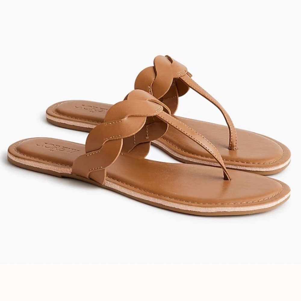 J. Crew Factory Twist Flip Flops Sandals Cedar Wood Brown Size 8